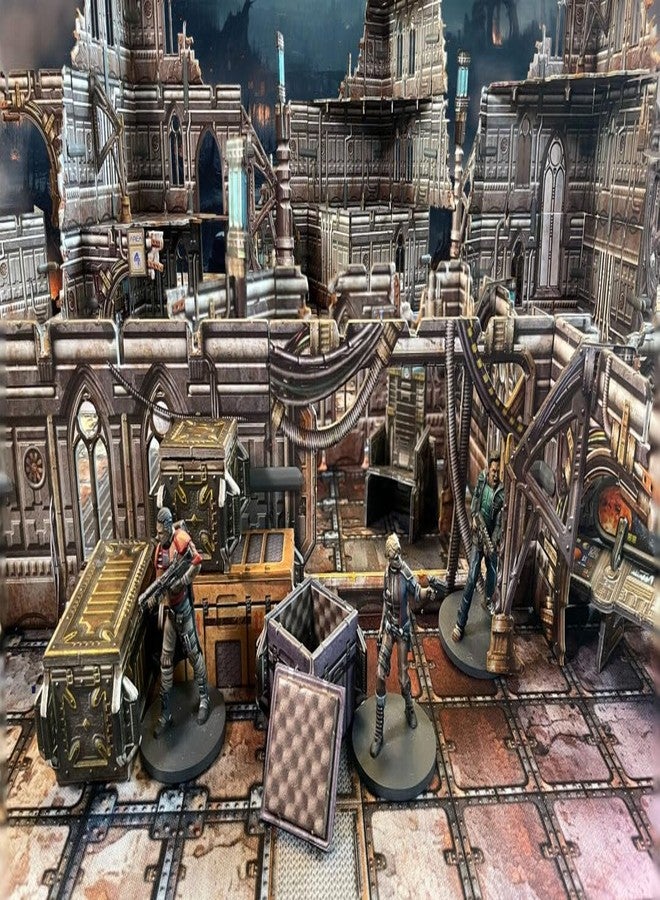 Battle Systems Sci-fi Terrain Gothic Cityscape Core Set - 28-35mm RPG/Wargames / 40k Necromunda Card Scenery - Image 4